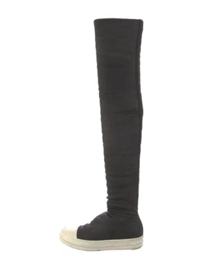 Pre-owned Rick Owens Drkshdw Canvas Sock Boots In Black