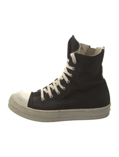 Pre-owned Rick Owens Drkshdw Canvas Sock Boots In Black