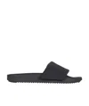 Rick Owens Drkshdw Canvas Touch-strap Piped Slides In Black