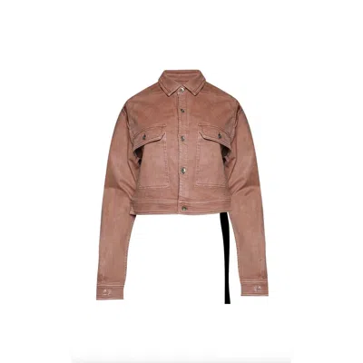 Rick Owens Drkshdw Cape Sleeve Cropped Jacket In Pink