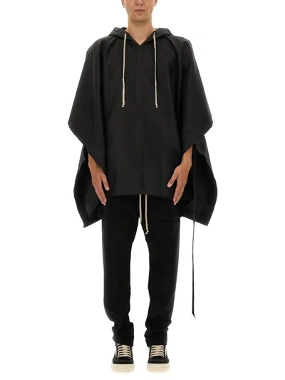Rick Owens Drkshdw Cape With Hood In Black