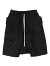 Rick Owens Drkshdw Creatch Pods Straight-leg Nylon-canvas Cargo Shorts In Black
