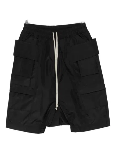 Rick Owens Drkshdw Creatch Pods Straight-leg Nylon-canvas Cargo Shorts In Black