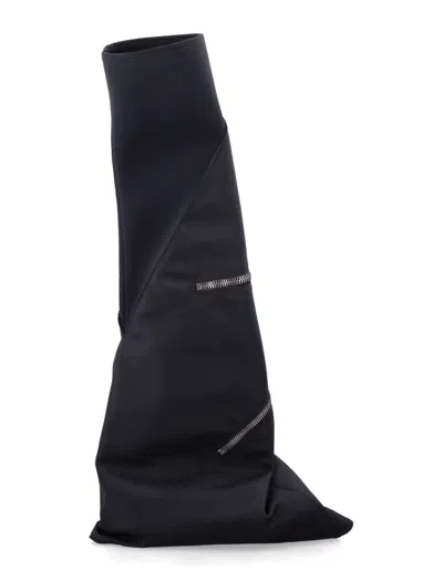 Rick Owens Drkshdw High Shaft Pointed Toe Cargo Boots In Blue