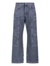 Rick Owens Drkshdw Straight Cargo Trousers Belt Loops In Blue