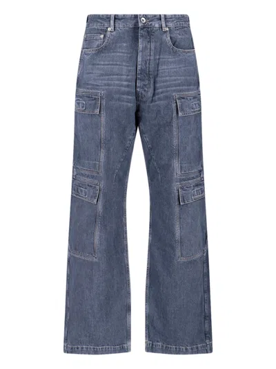 Rick Owens Drkshdw Cargo Jeans In Blue