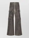 Rick Owens Drkshdw Gray Hollywood Double Jumbo Bela Denim Cargo Pants