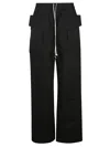 Rick Owens Drkshdw Creatch Wide-leg Cotton-blend Canvas Drawstring Cargo Trousers In Black