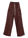 Rick Owens Drkshdw Brown Porterville Double Cargo Jumbo Bela Trousers In Brown