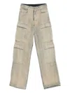 Rick Owens Drkshdw Utility Straight Leg Cargo Denim Trousers In Multi
