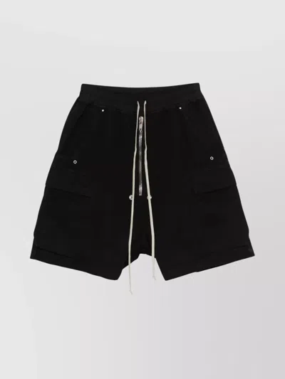 Rick Owens Drkshdw Cargo Pocket Knee Length Shorts With Side Pockets In Black