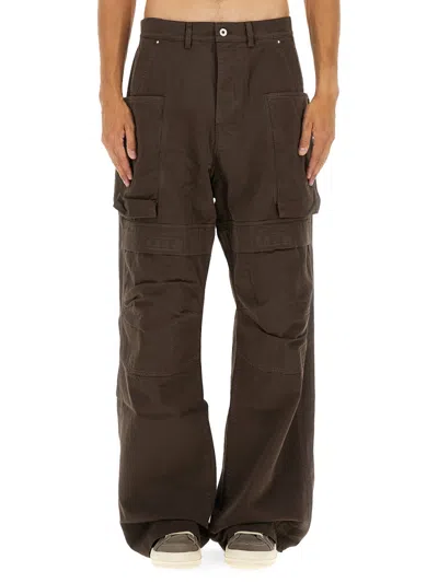 Rick Owens Drkshdw Cargo "stefan" Pants In Brown