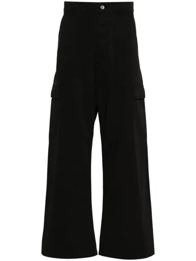 Rick Owens Drkshdw Black Wide-leg Cargo Pants