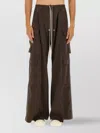 Rick Owens Drkshdw Cargo Wide-leg Trousers Full Length In Brown