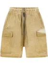 Rick Owens Drkshdw Cargo Pocket Bermuda Shorts In Neutrals