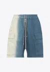 Rick Owens Drkshdw Drkshdw By Rick Owens Gradient Blue Bermuda Shorts With Drawstring Waist In Multicolor