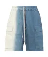 Rick Owens Drkshdw Drkshdw By Rick Owens Gradient Blue Bermuda Shorts With Drawstring Waist In Blue