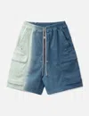Rick Owens Drkshdw Drkshdw By Rick Owens Gradient Blue Bermuda Shorts With Drawstring Waist
