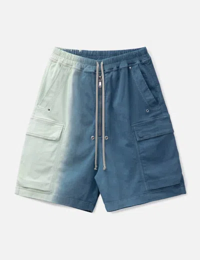 RICK OWENS DRKSHDW CARGOBELA SHORTS IN DEGRADE STRETCH DENIM