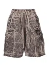 Rick Owens Cargo Style Camouflage Shorts Pockets In Multi