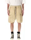 Rick Owens Drkshdw Beige Cargobela Shorts In Parchment