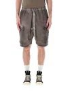 Rick Owens Drkshdw Cargobela Utility-pocket Shorts In Brown