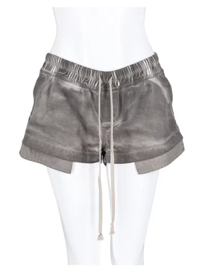 Rick Owens Drkshdw Charcoal Grey Relaxed Fit Drawstring Shorts In Multi