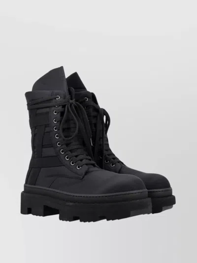 Rick Owens Drkshdw Chunky Sole Nylon Boots With Reinforced Toe In Black