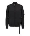 Rick Owens Drkshdw Ribbed Cuffs And Hem Bomber Jacket With Side And Sleeve Pockets In Black