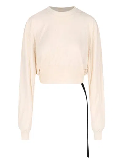 Rick Owens Drkshdw Classic Mini" Crop T-shirt - Ivory