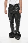 Rick Owens Drkshdw Coated Denim Bolan Banana Jeans With Zip Details 18c In Black