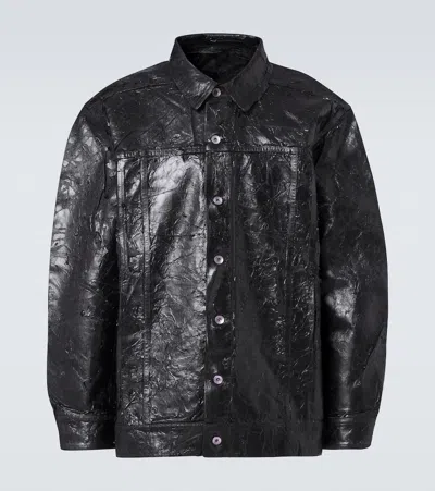 Rick Owens Drkshdw Coated Denim Jacket In Black
