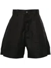 Rick Owens Drkshdw Coated Denim Shorts In Black