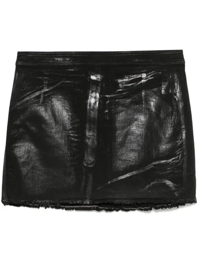 Rick Owens Drkshdw Coated Mini Skirt In Black