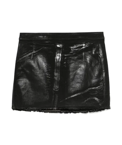 RICK OWENS DRKSHDW COATED MINI SKIRT
