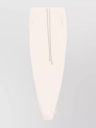 Rick Owens Drkshdw Column Skirt Drawstring Waistband In White
