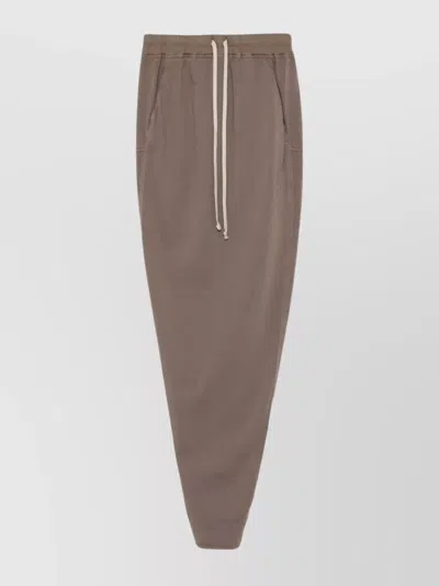 Rick Owens Drkshdw Column Skirt With Rear Slit And Pockets In Gray