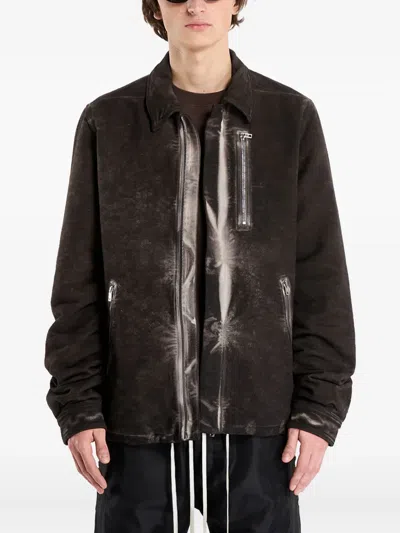 Rick Owens Drkshdw Concealed-zip Jacket In Brown