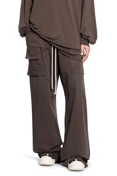 Rick Owens Drkshdw Concordians Creatch Wide Cargo Drawstring In Gray