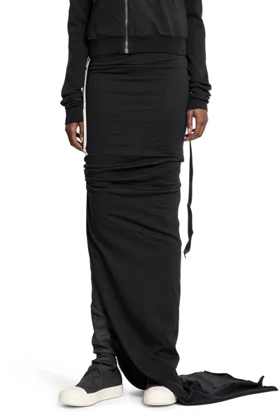 Rick Owens Drkshdw Concordians Edfu Long Skirt In Black