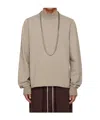 Rick Owens Drkshdw Concordians Headon Dbl High Neck Knit Sweater In Brown