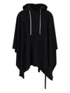 Rick Owens Drkshdw Asymmetric Hem Hooded Sweatshirt Design In Black