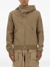 Rick Owens Drkshdw Concordians Mountain Asymmetrical-zipper Hoodie In Brown