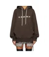 Rick Owens Drkshdw Concordians Oversized Hooded Sweatshirt In Brown