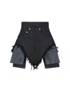 Rick Owens Drkshdw Shorts With Frayed Edges In Black