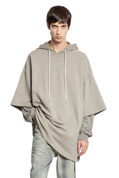 Rick Owens Drkshdw Concordians Tommy Hustler  Hoodie In Gray