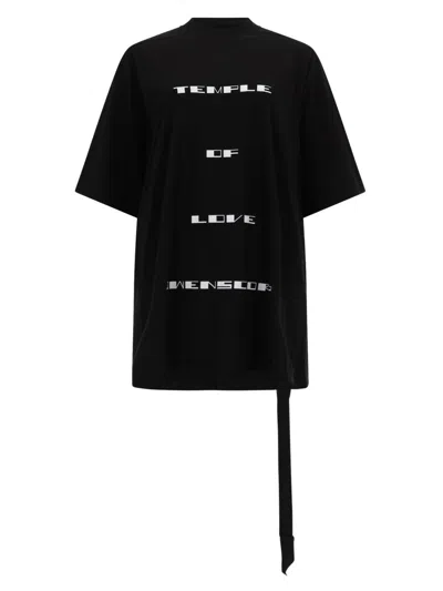 Rick Owens Drkshdw Temple Love Graphic Short Sleeve T-shirt In Black