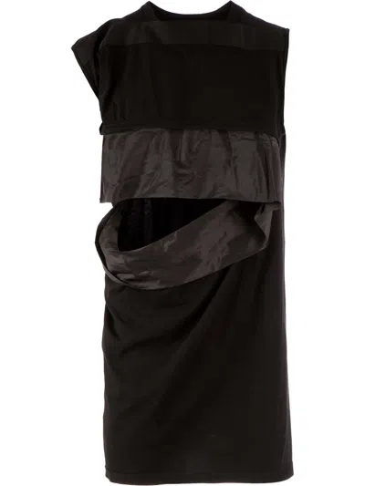 Rick Owens Drkshdw Contrast Panel Sleeveless Top In Black