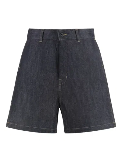 RICK OWENS DRKSHDW CONTRAST-STITCHING SHORTS