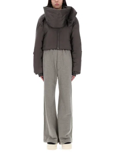 Rick Owens Drkshdw Convertible Jkt Cropped Padded Jacket In Brown